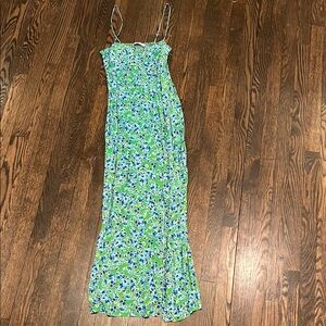 Zara Floral Green Maxi Dress
